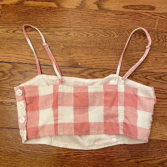 pink and white gingham crop top - Picture 3 of 4